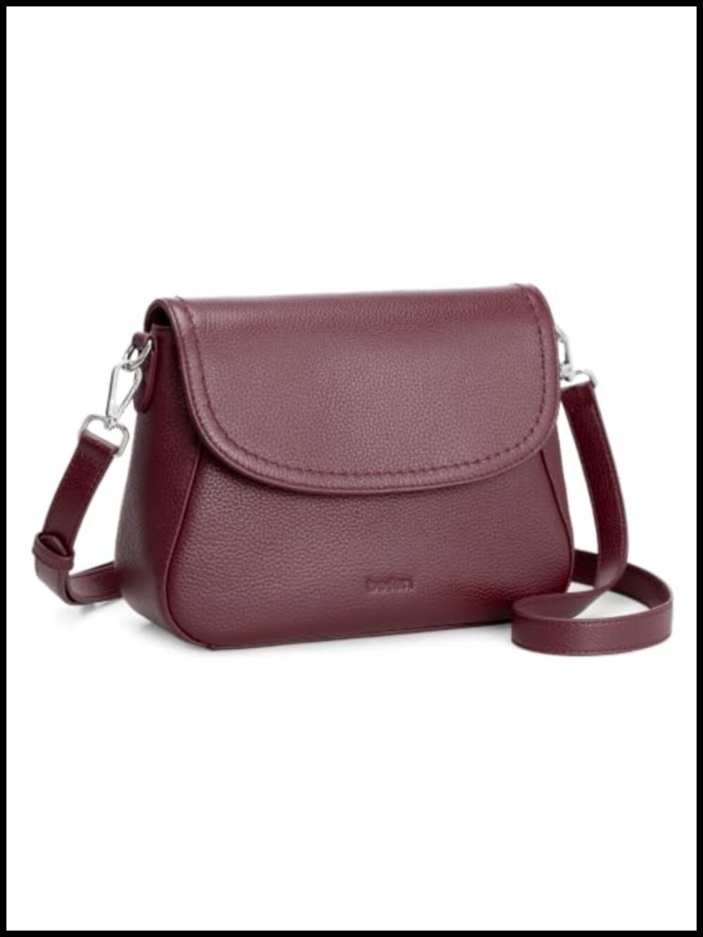 Genuine Leather Saddle Crossbody Bag RFID Blocking Flap Purse